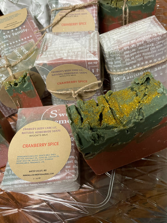 Cranberry spice homemade soap w/goats milk