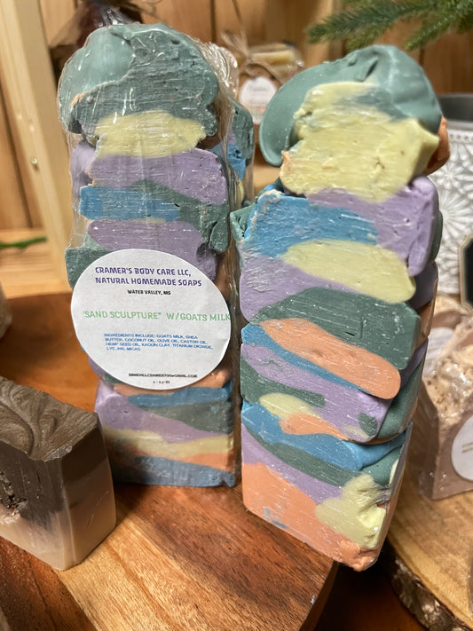 Goats milk soap called “sand sculpture “