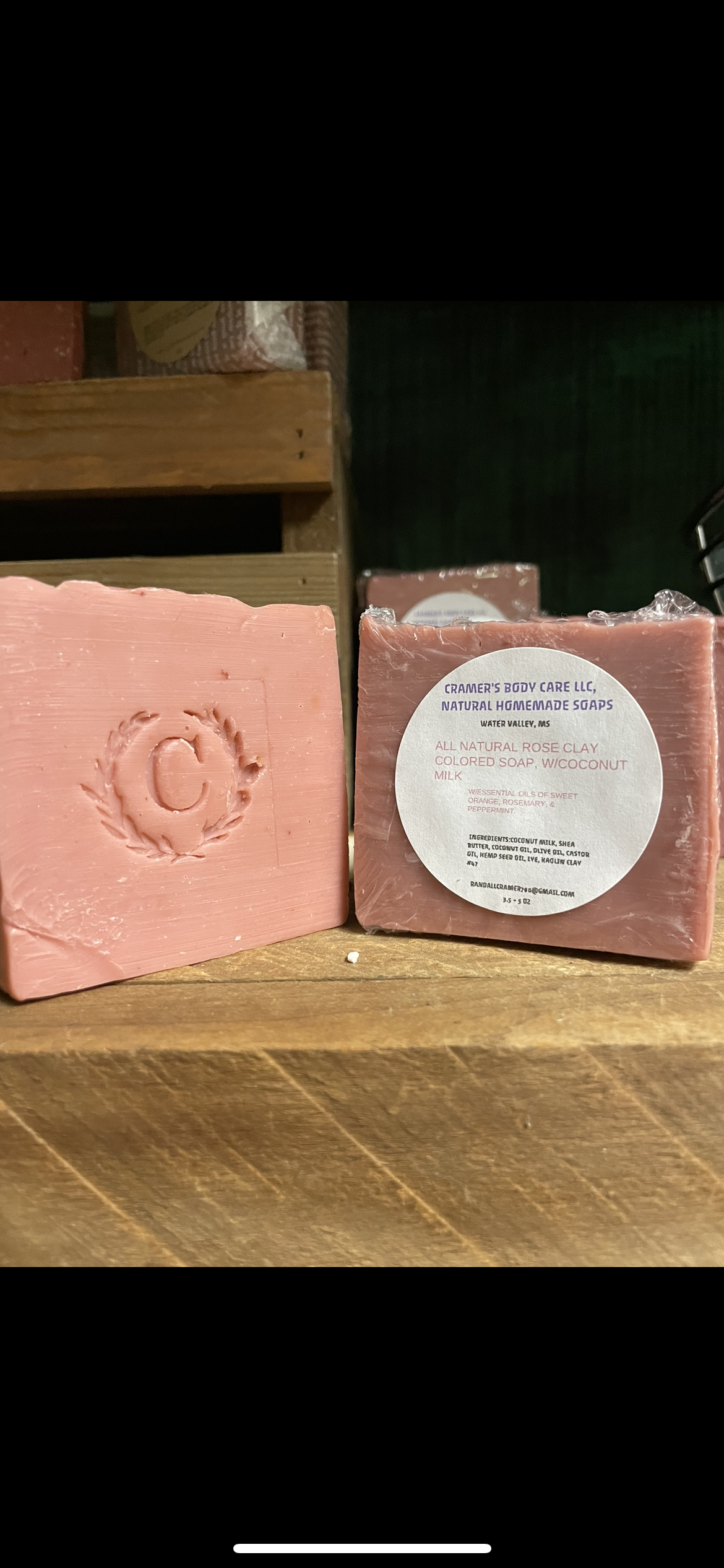 All Natural Clay colored soap with Coconut milk